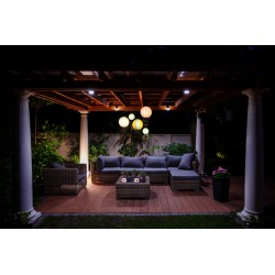 Mongolfiera grande righe blu illuminata led